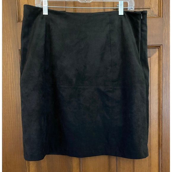 J. Jill Skirt‎ Womens Size 12 Espresso Soft Side Zip Knee Length Classic Luxury - Picture 1 of 16